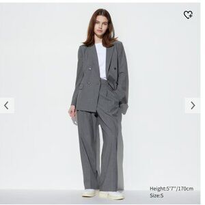 UNIQLO Plated Wide Pants | XS | Grey | Made with Recycled Materials